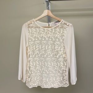 Cream lace blouse sz S